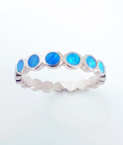 Кольцо Эстерелла, серебро 925*, родированное, с синтетическим опалом/Ф