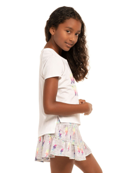 Футболка для девочки теннисная Lucky in Love Novelty Feeling The Vibe S/S - multi