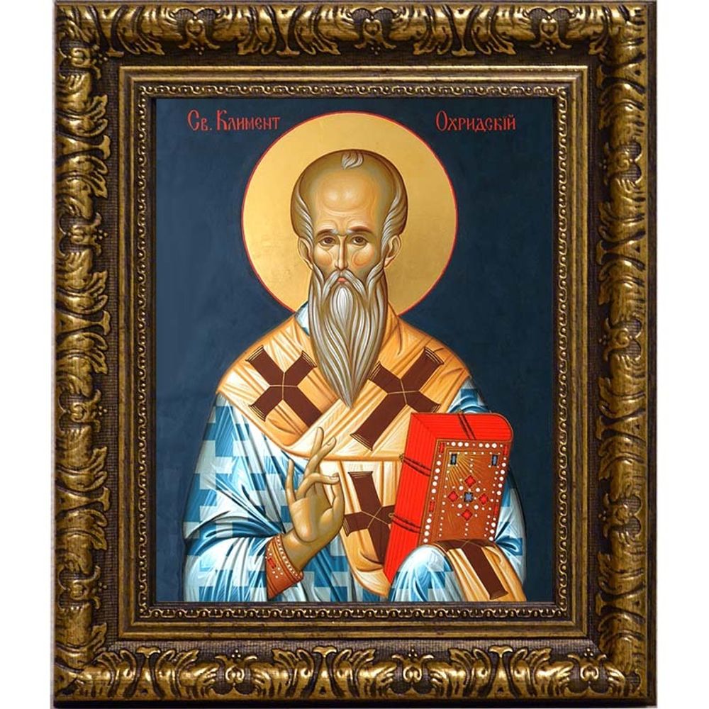 Климент, архиепископ Охридский, Величский (Болгарский) равноапостольный. Икона на холсте.
