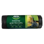 Пакеты для мусора 30 литров, 30 штук (ЧЕРНЫЕ) 7мкм Master FRESH MFGB30–30R