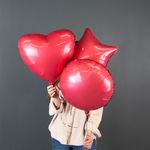 Шар (18''/46 см) Круг, Коралловый, Макарунс, 1 шт.