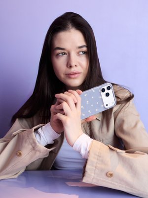 Чехол EARLY FLOWERS (серый) для iPhone