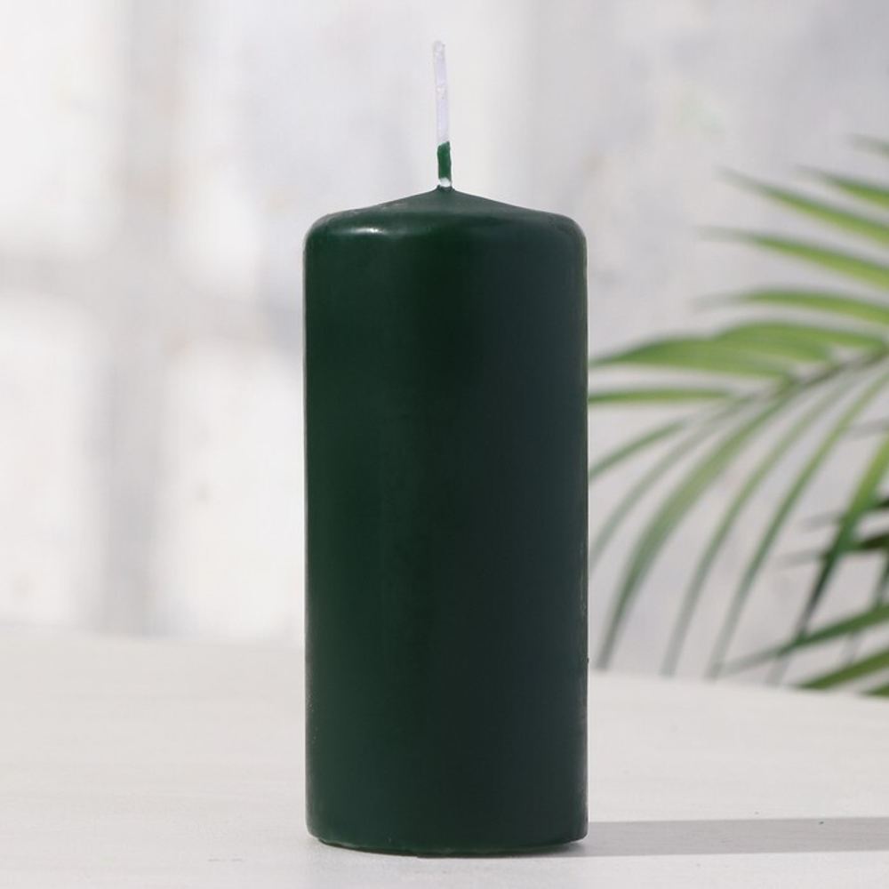 Свеча - цилиндр 5*11,5 см 25 ч 175 г, темно-зеленая