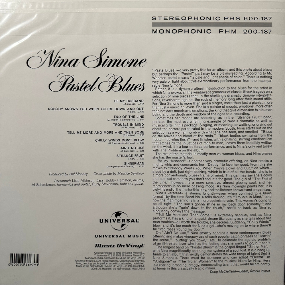 Nina Simone – Pastel Blues (Голландия 2012г.)