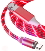 Кабель USB/type-c светящийся Full Power red