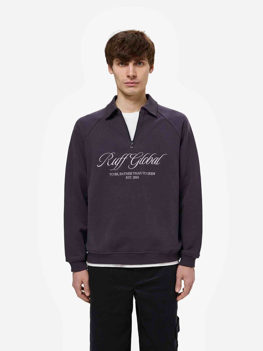 Купить Толстовка RUFF Global Half Zip темно-фиолетовая Толстовка RUFF Global Half Zip темно-фиолетовая