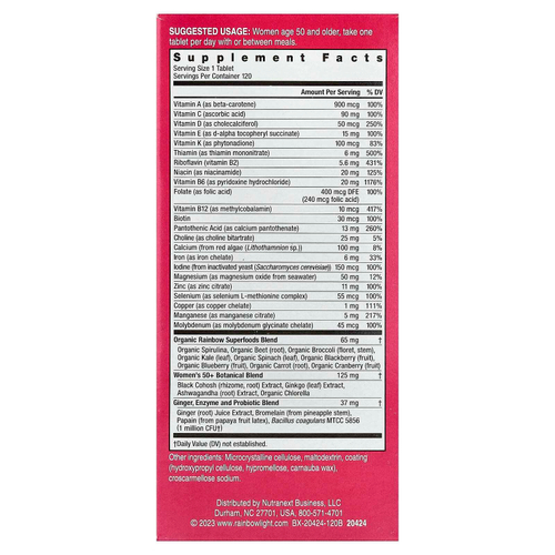Rainbow Light, Women's One™, мультивитамины для ежедневного приема старше 50 лет, высокая эффективность, 120 вегетарианских таблеток