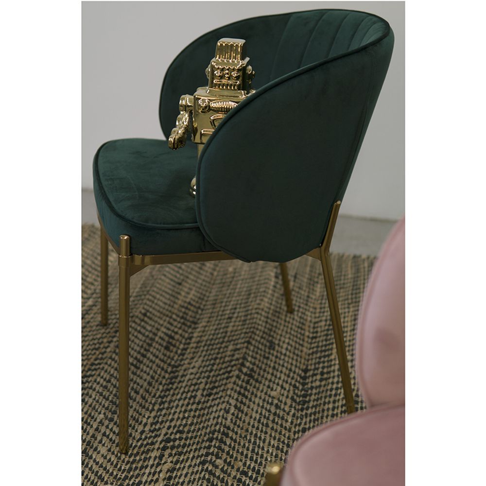 Стул Coral, велюр, зеленый