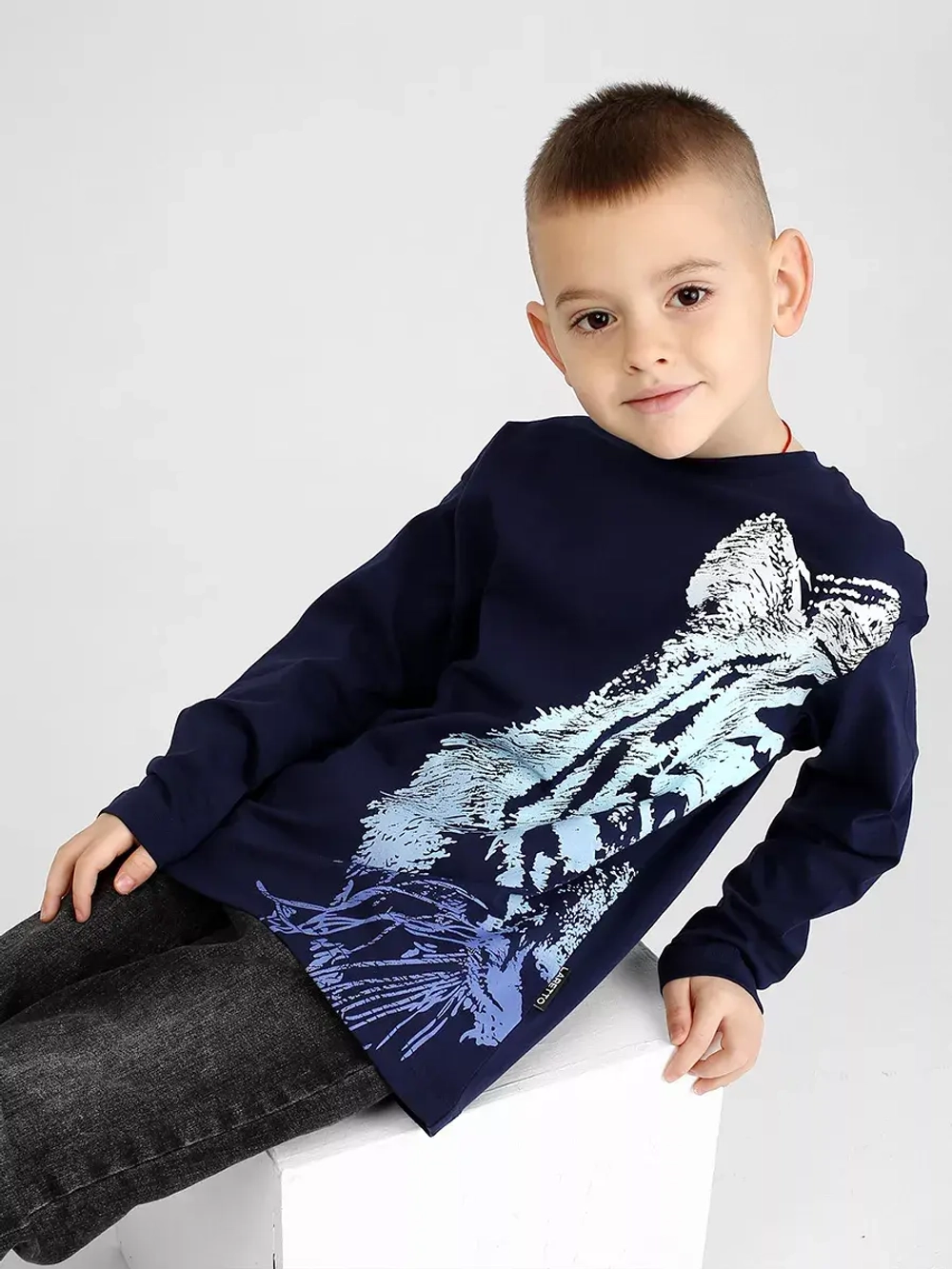 Лонгслив детский трикотажный с принтом