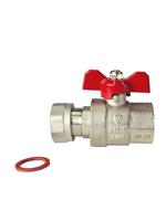 Кран шаровый 15 (1/2") ВН с американкой бабочка (VIEIR) VR104-11,204-01