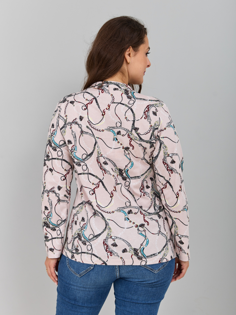 Блузка БЛ-22/бежевыйремни-цепи