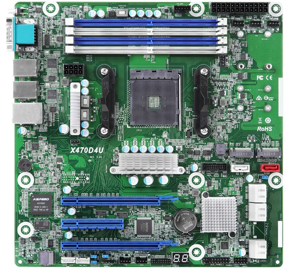 Материнская плата mATX ASRock X470D4U/VN RTL