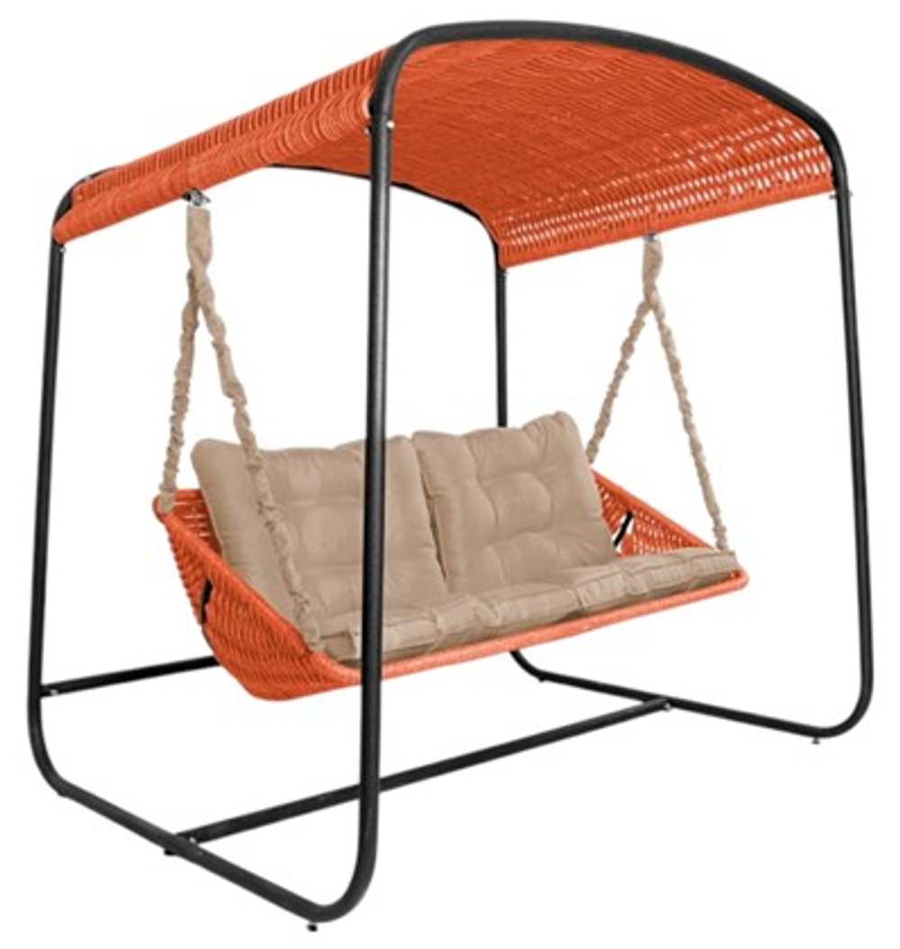 Качели DeckWOOD Sky Bed Lite (оранжевый, подушка светло-серая)