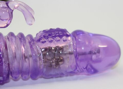 Фиолетовый виброкомпьютер с ротацией и режимом Up&Down - 23,5 см. (Цвет: фиолетовый)