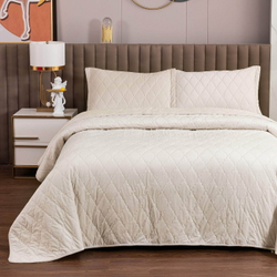 Покрывало 160х220 и наволочка 50x70 Sofi De MarkO Деметра кремовое