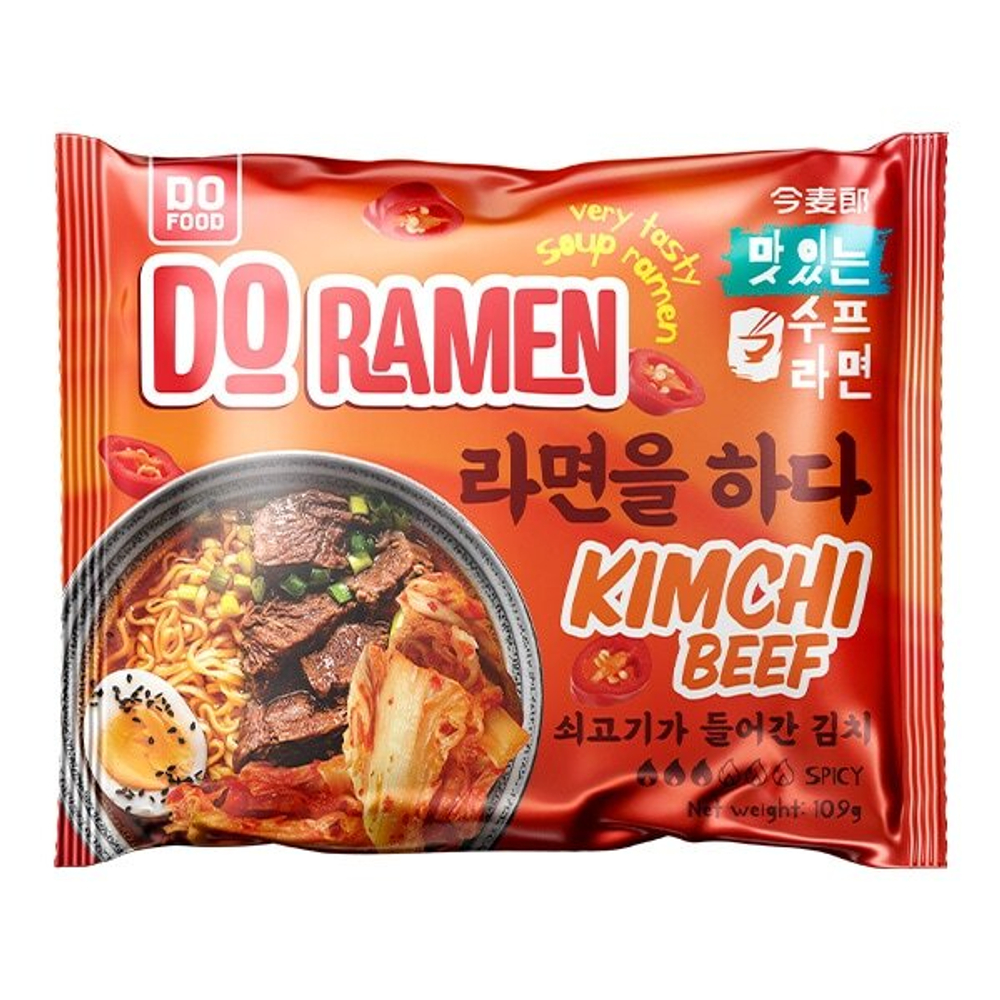 Лапша быстрого приготовления Do Ramen со вкусом говядины и кимчи , пачка 109 г