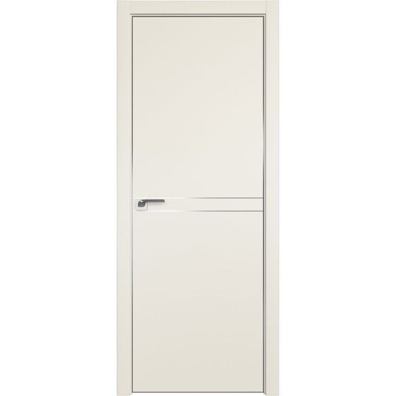 Межкомнатная дверь unilack Profil Doors 111E магнолия сатинат с алюминиевым молдингом