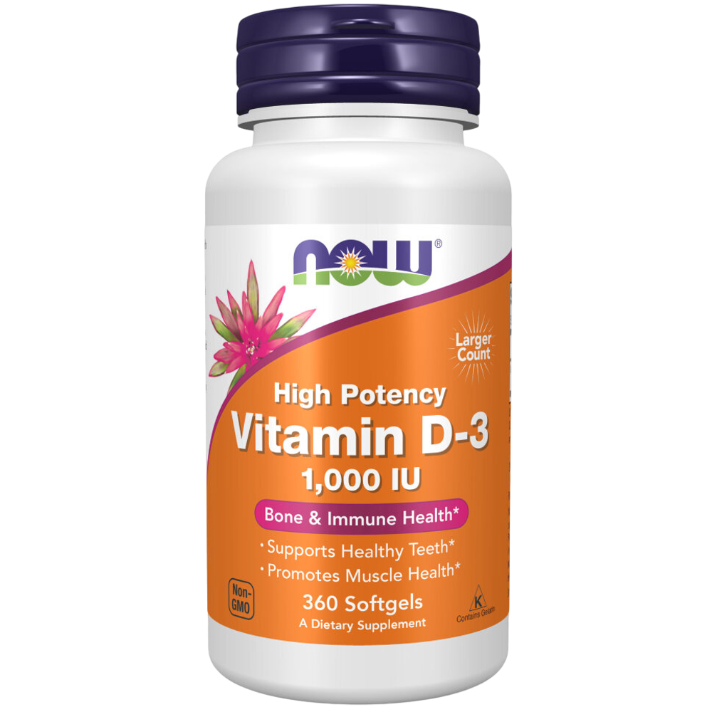 Now Foods Vitamin D3 1000 МЕ 360 softgels, Витамин Д3