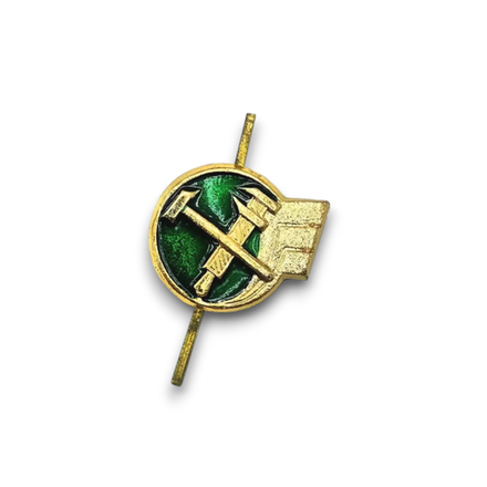 Эмблема ( Знак ) Петличная ( Петлица ) РЖД Левая С Эмалью Золотистая