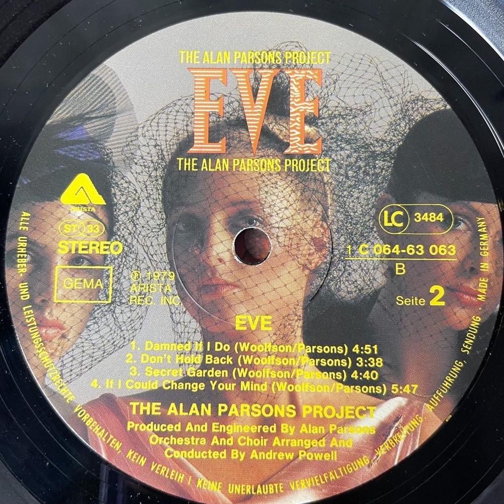 Винтажная виниловая пластинка LP The Alan Parsons Project Eve (Germany 1979)
