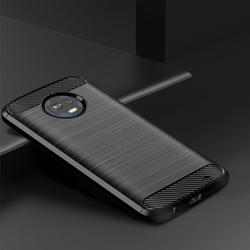 Чехол для Motorola Moto G6 Plus цвет Black (черный), серия Carbon от Caseport