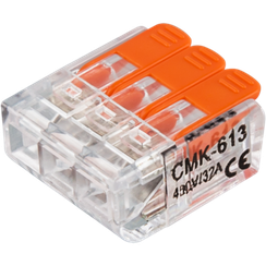 Клемма Navigator NTC-R1 3*2,5 с рычагами оранжевая 30413