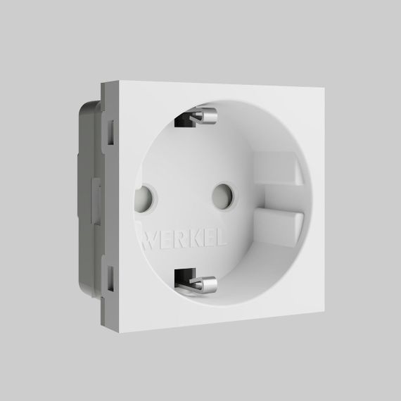 Модульная розетка с заземлением и шторками Werkel белый W1171160 4690389211744