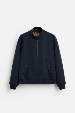 ZARA ХЛОПКОВАЯ КУРТКА С КАРМАНАМИ, МОРСКОЙ ТЕМНО-СИНИЙ