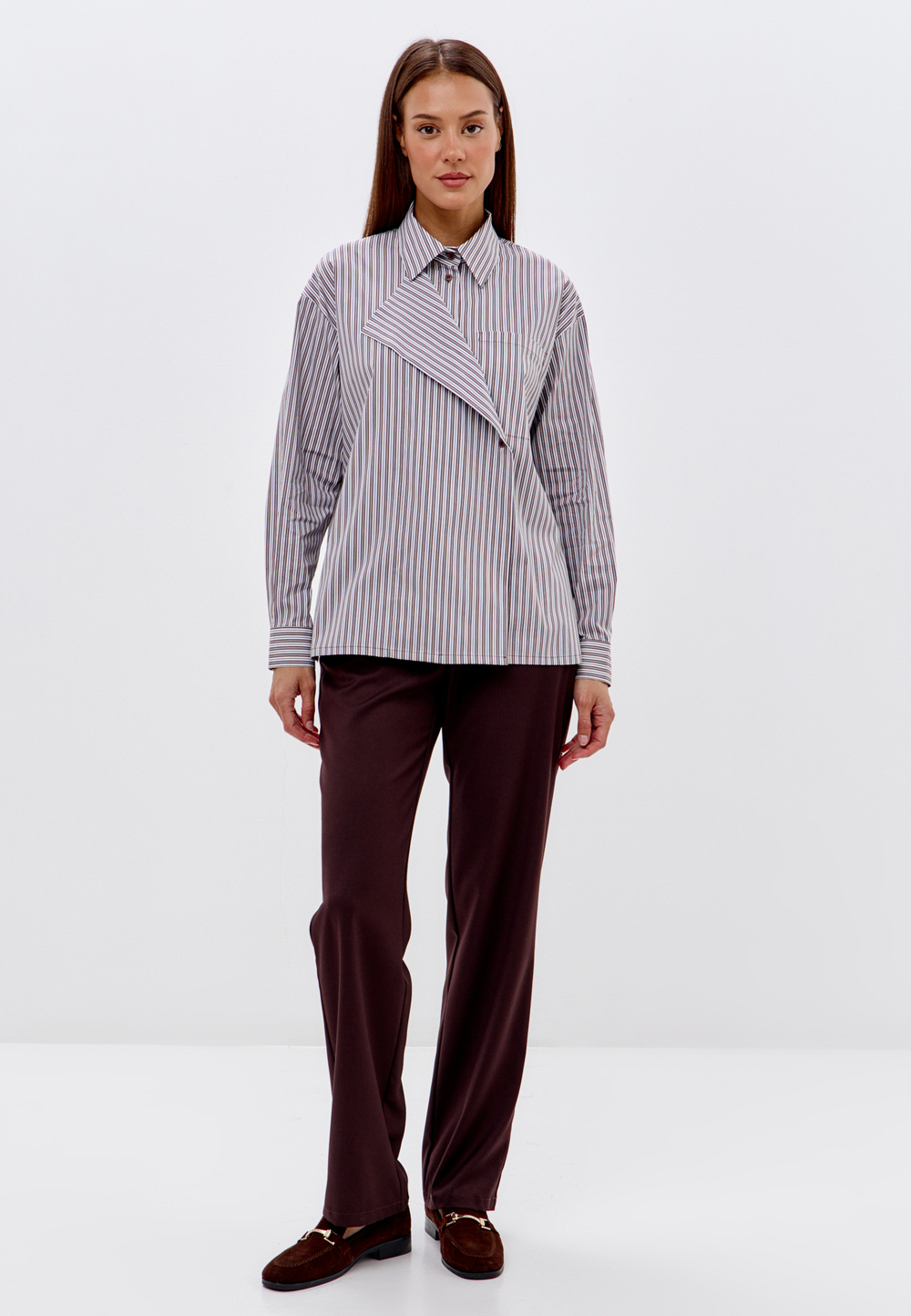 Рубашка с декоративным, откидным воротником