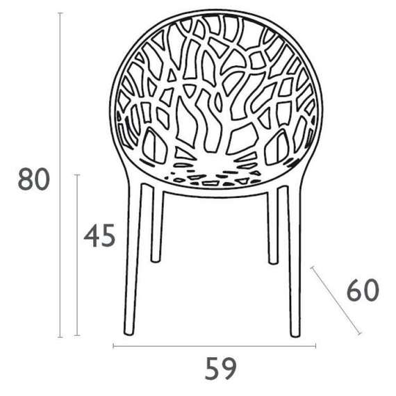 Стул Crystal прозрачный красный