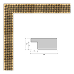 Фоторамка пластиковая 21х30 см, золотой, фактура ткань, арт. 2130.612570