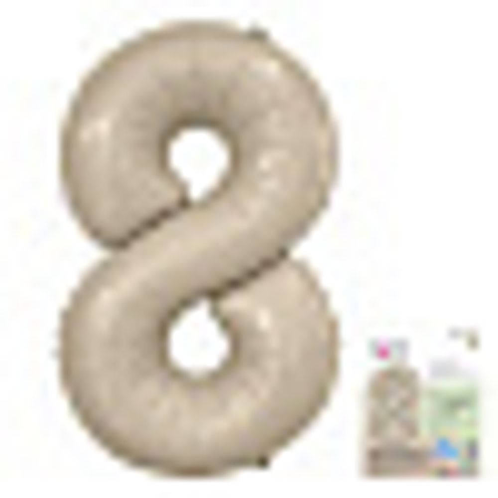 Agura Шар 40'' / 102 см "Цифра 8" Slim Мистик Кремовый Сатин (БГ-60)