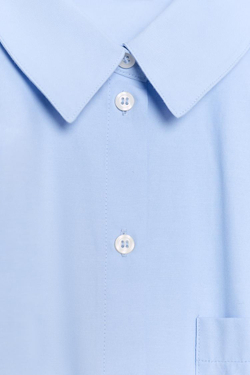 ZARA КОРОТКАЯ РУБАШКА-БАЛЛОН, ГОЛУБОЙ