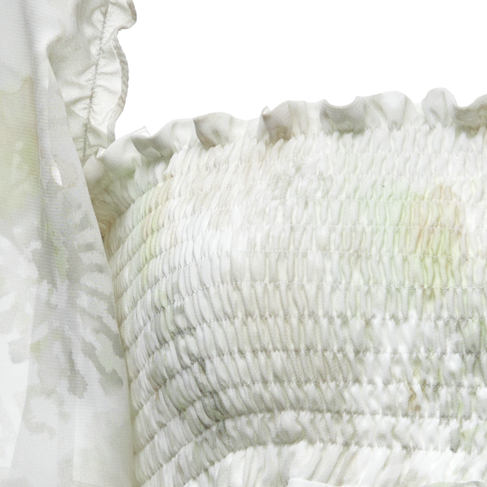 Платье мини с буфами