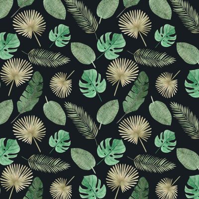 Тропический паттерн на черном фоне