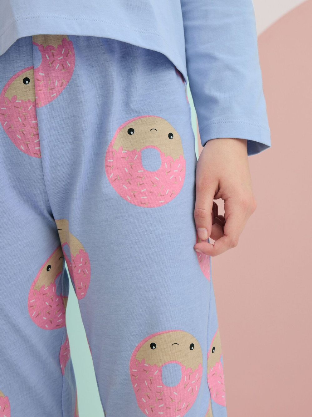 Пижама для девочки Next Q96-935, 3 шт., Серый, Голубой, Сиреневый