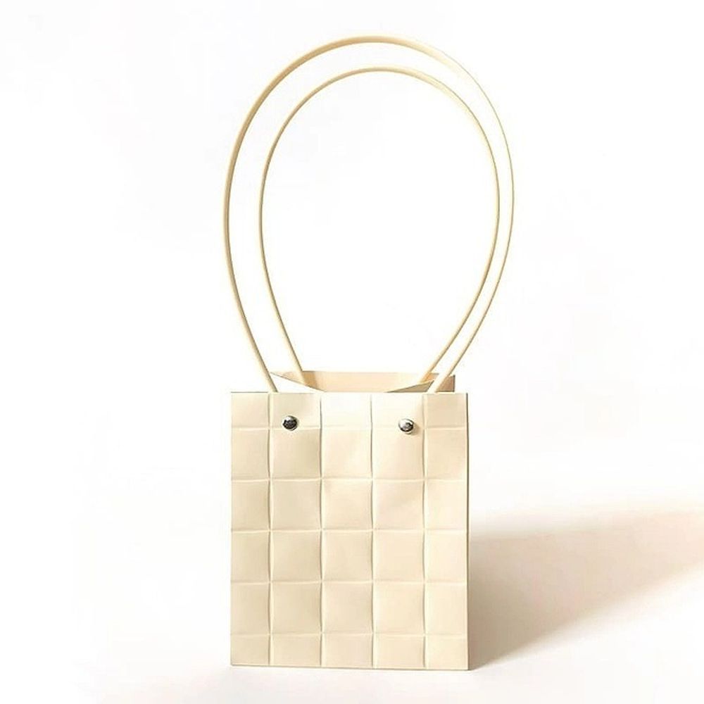 Пакет стеганый КВАДРАТ 13*12,5*15 КРЕМ