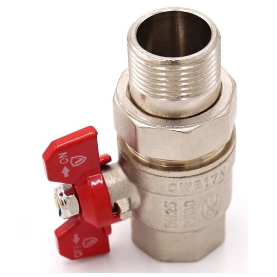 Кран VIEIR шаровый с американкой 1 НВ, кр. бабочка VR204-03 — (2)