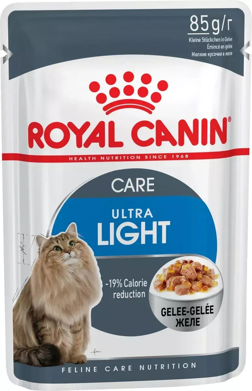Влажный корм Royal Canin Ultra Light для кошек склонных к полноте, в желе, 85 г