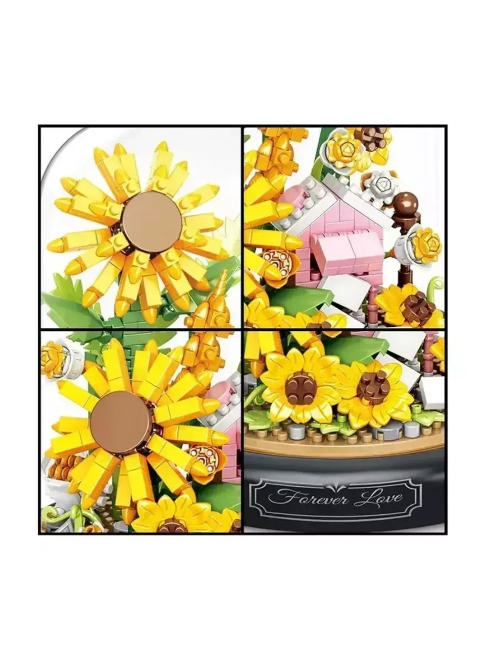 Конструктор Цветы Подсолнухи в колбе 577 деталей