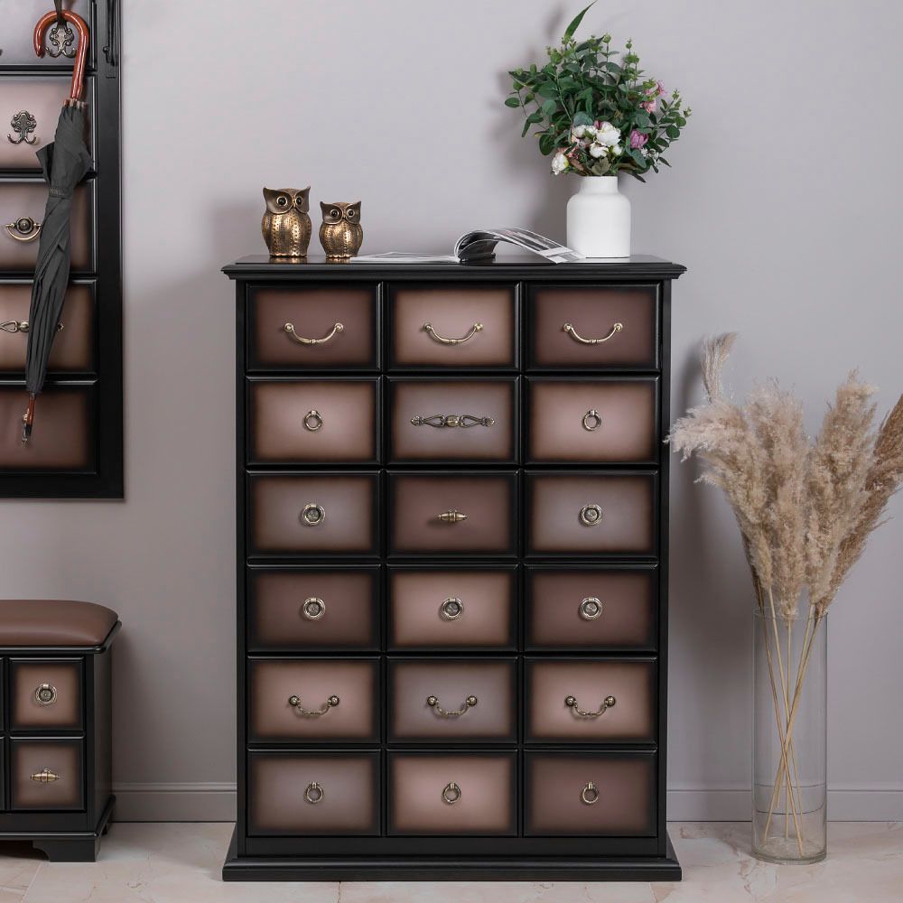 Тумба для обуви Пандора 4 Орех Оберджин Шоколад