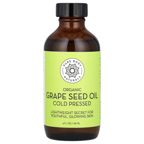 Pure Body Naturals, Органическое масло из виноградных косточек, 118 мл (4 жидк. унц.)