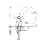 Смеситель для раковины 1/2 кер G1042 GAPPO литой, креп. 2 шпильки, ХРОМ