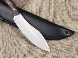 Нож для бушкрафта "Канадец XL", сталь VG-10/Elmax, рукоять микарта (фиолетовая)