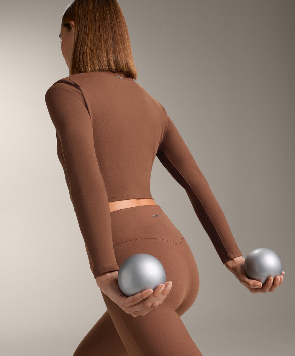 Oysho Топ с длинным рукавом Evermove, цвет ржавчины