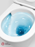 Унитаз-компакт CEZARES LINER CZR-6726-CP-TOR/SC безободковый с сиденьем и смывом TORNADO