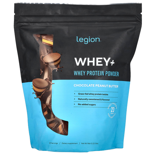 Legion Athletics, Whey +, порошок из сывороточного протеина, шоколад и арахисовая паста, 966 г (2,13 фунта)