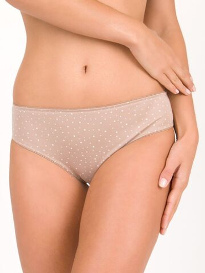 Кофейные трусы-слипы в горошек (Размер: 52) (Цвет: кофейный)