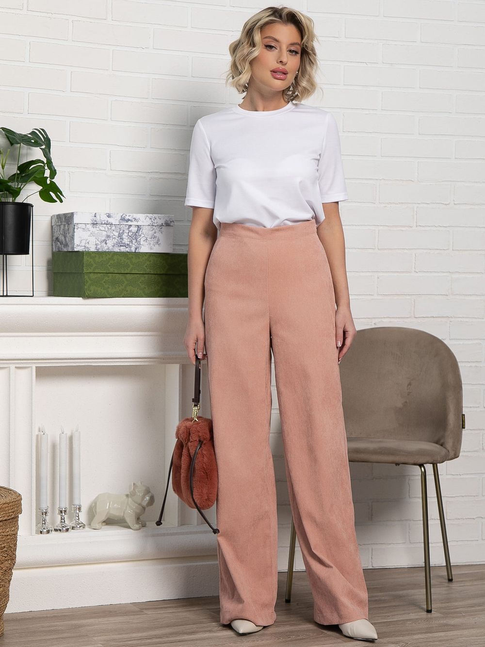 Брюки вельветовые Жанин (розовые) Б15205-10М LT Collection