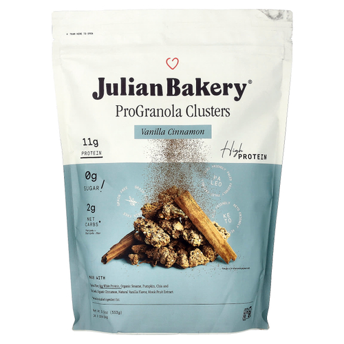 Julian Bakery, Pro Granola Clusters, со вкусом ванили и корицы, 553 г (19,5 унции)